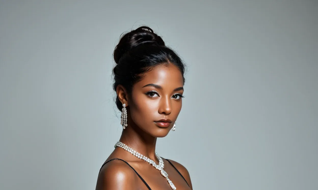 AI ebony porn generator — beautiful black woman, elegant outfit 